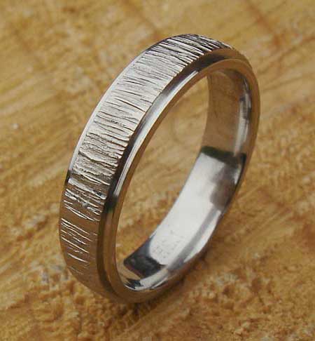 Plain textured wedding ring