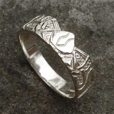 Three nornes sterling silver Celtic ring