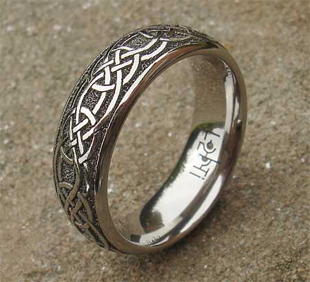 Celtic titanium wedding ring