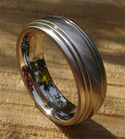 Titanium domed wedding ring