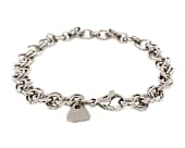 Titanium chain bracelet featuring interlocking polished rings