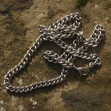 Mens Titanium Curb Chain Necklace