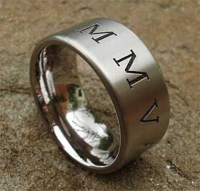 Personalised titanium  wedding ring