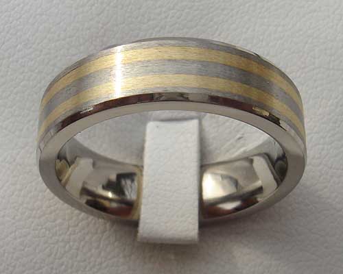 Titanium Wedding Ring With Inlaid Gold | LOVE2HAVE UK!
