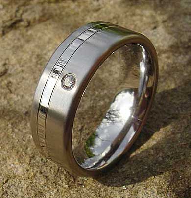 Size O Two Tone Diamond Set Wedding Ring
