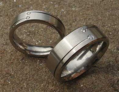 Size Q Twin Diamond Wedding Ring