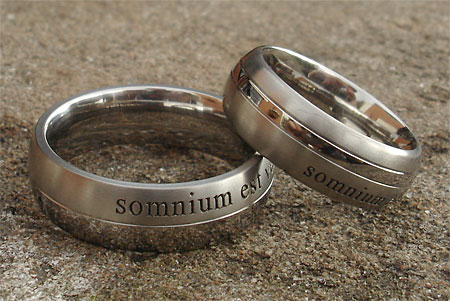 Twin finish personalised wedding rings