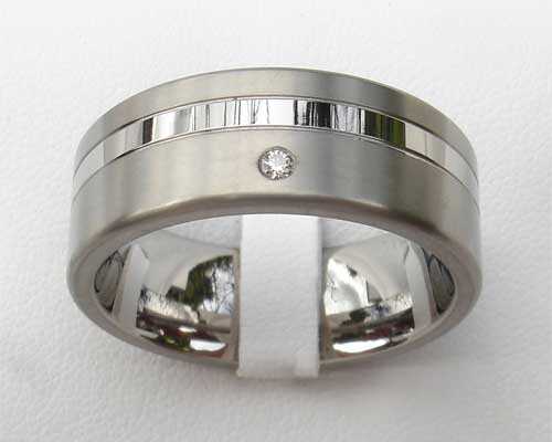 Two tone diamond set wedding ring