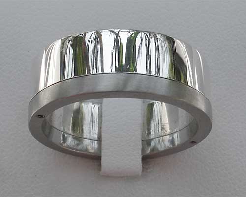Two tone stainless steel wedding ring