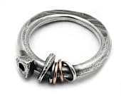 Unique artisan rugged sterling silver ring