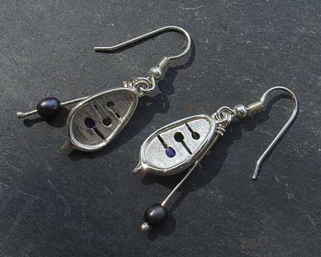 Unique Silver Celtic Hook Earrings SALE