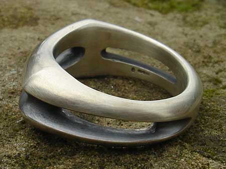 Unique designer mens silver ring