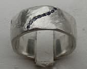 Unique diamond silver wedding ring