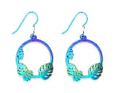 Titanium drop earrings inspired by lush foliage and natural forms
