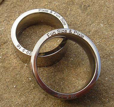 Unique personalised wedding rings