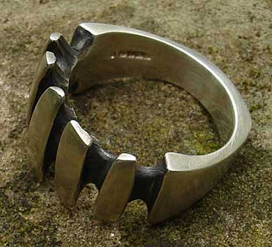 Unique silver mens ring