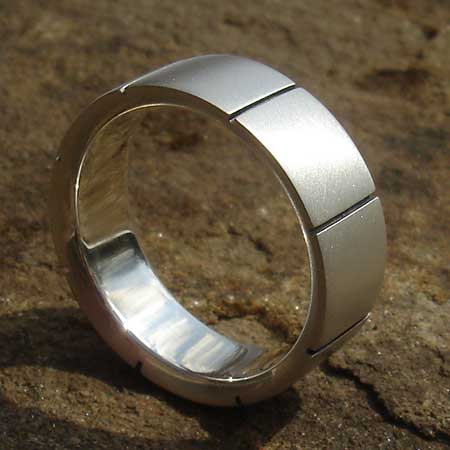 Unique sterling silver wedding ring