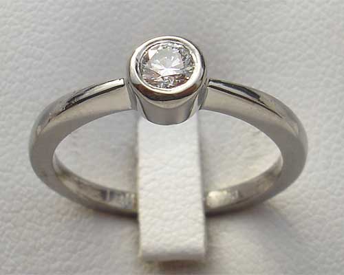 Unusual Bezel Diamond Titanium Engagement Ring | UK!