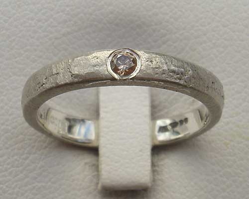 Unusual Brown Diamond Silver Engagement Ring | UK!