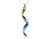 Unusual modern titanium necklace featuring a flowing spiral design