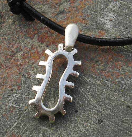 Unusual mens silver necklace