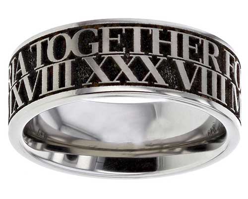 Unusual personalised wedding ring