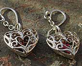 Unusual heart earrings