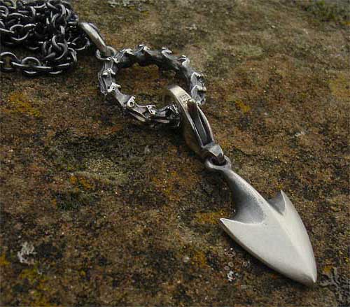 Unusual silver medieval necklace