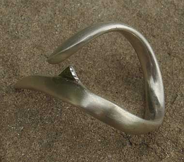 Unusual silver ring for women