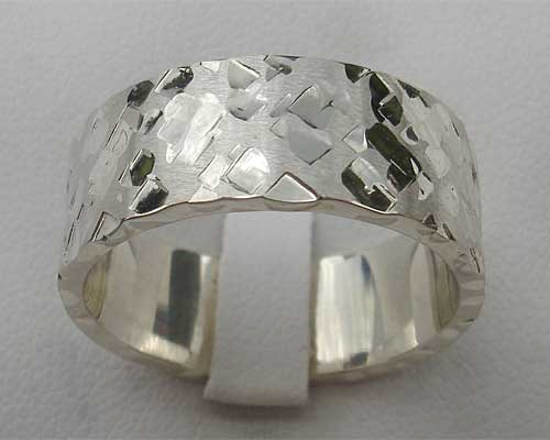 Unusual silver wedding ring