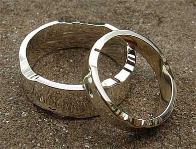 Unusual mens sterling silver rings