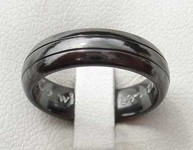 Mens wedding ring in black