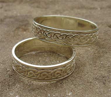 White gold Celtic wedding rings