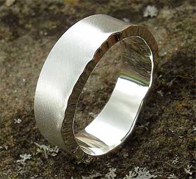 Wide designer sterling silver ring