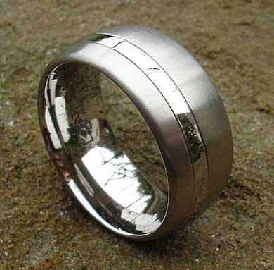 Wide titanium wedding ring