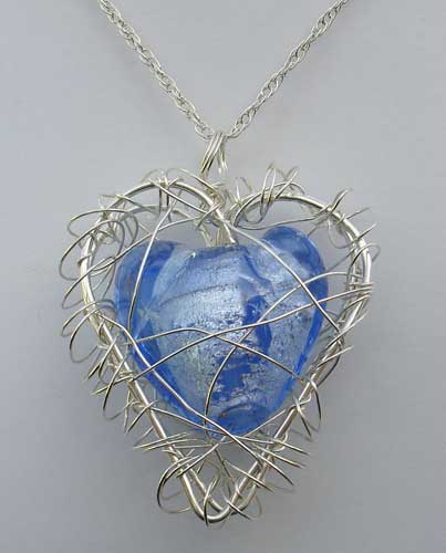 Womens heart silver necklace