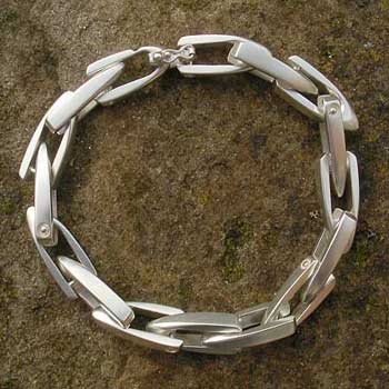 Chunky silver chain bracelet for women