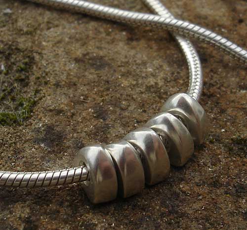Womens contemporary handmade silver necklace