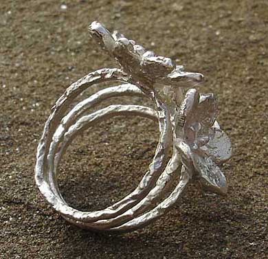 Designer handcrafted silver ring
