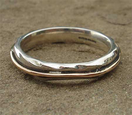 Womens gold silver designer ring