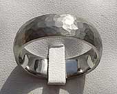 Size R Hammered Titanium Wedding Ring