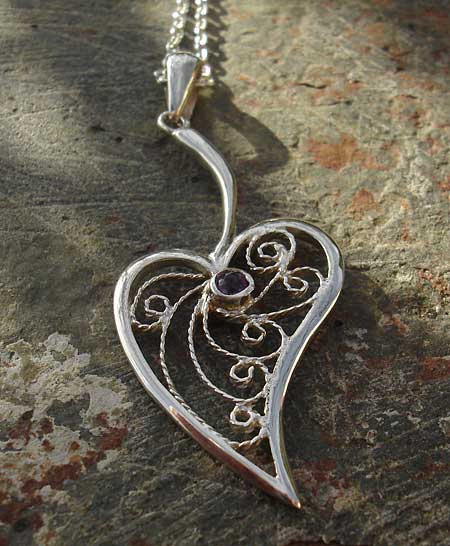 Womens handmade heart necklace