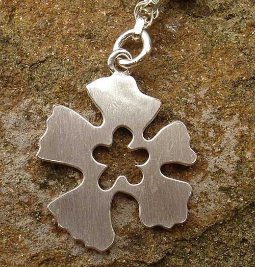 Womens handmade silver flower necklace