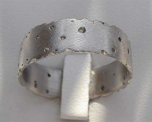 Womens handmade silver wedding ring