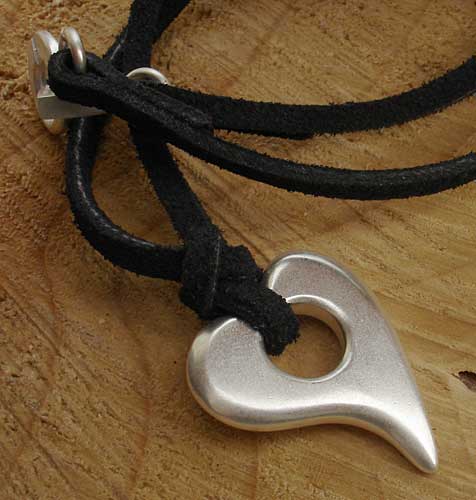 Womens heart shaped silver pendant