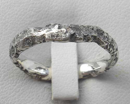 Womens textured silver ring