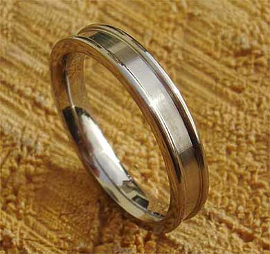 Narrow titanium wedding ring