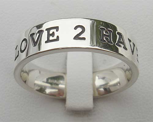 Womens personalised silver ring
