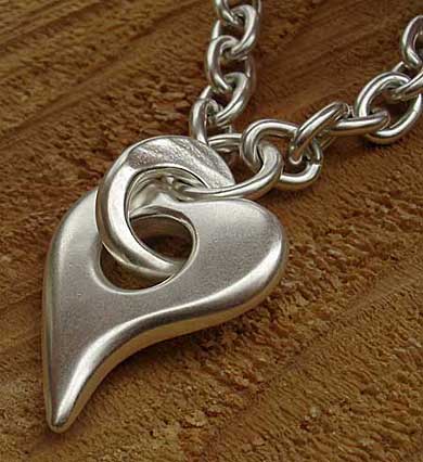 Womens Solid Silver Heart Necklace | LOVE2HAVE in the UK!