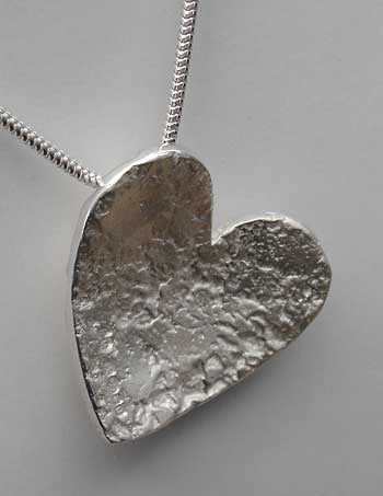 Womens sterling silver heart pendant